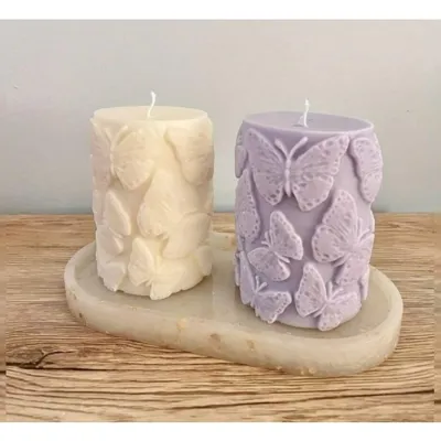 Silikonski kalup za sveče – metuljčkast motiv (3D relief)